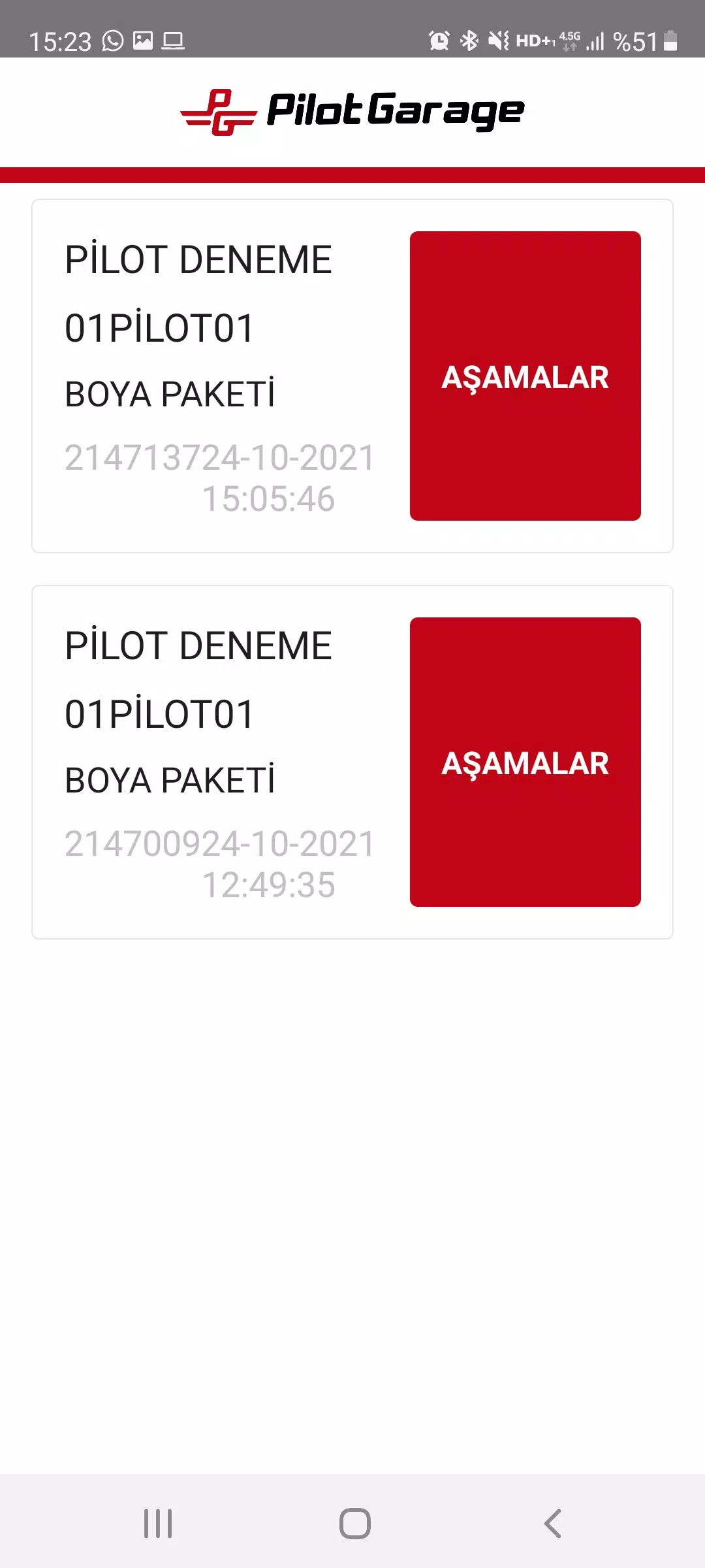 Pilotgarage Usta Uygulaması Schermafbeelding 1