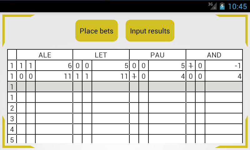 Schermata Whist Score 2