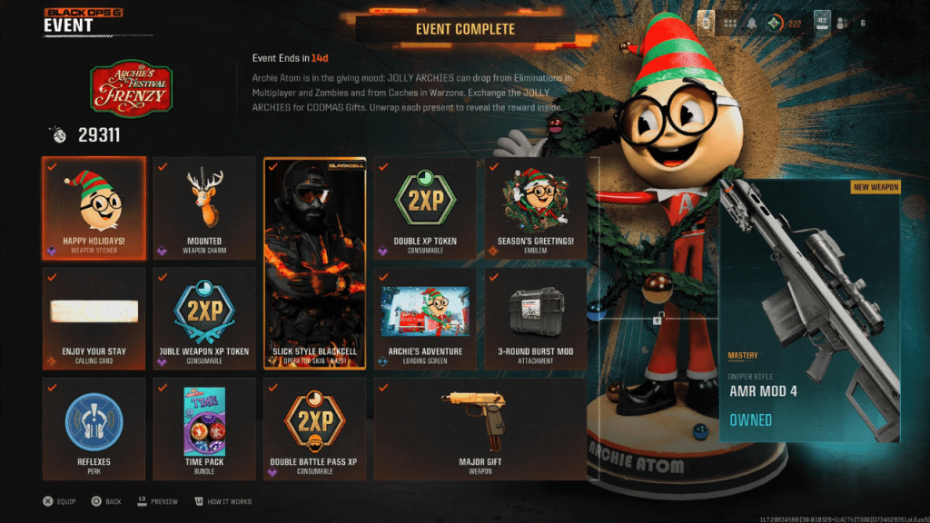 Les récompenses de la frénésie du festival d'Archie dans Black Ops 6.