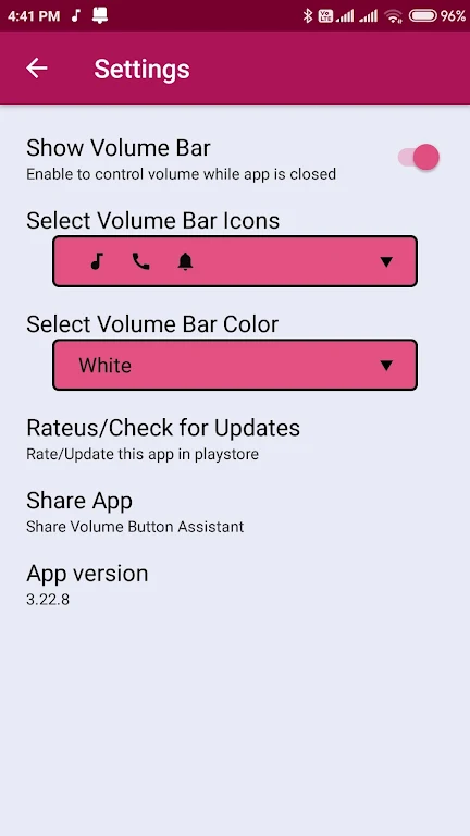 Schermata Volume Button Assistant 3