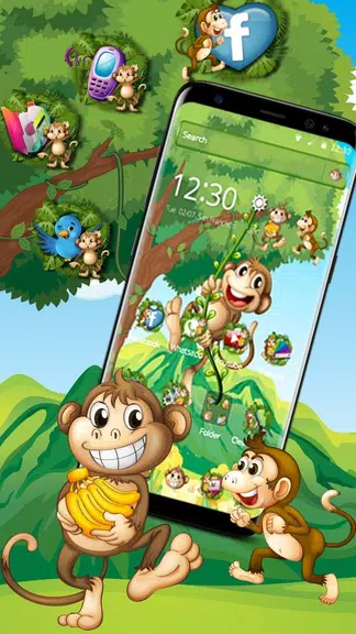 The Cute Cartoon Monkey Theme應用截圖第1張