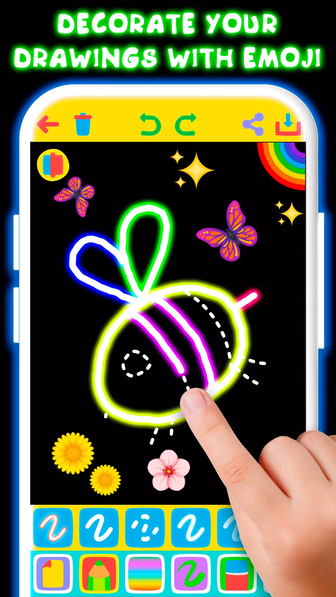 Drawing For Kids - Glow Draw Captura de pantalla 2