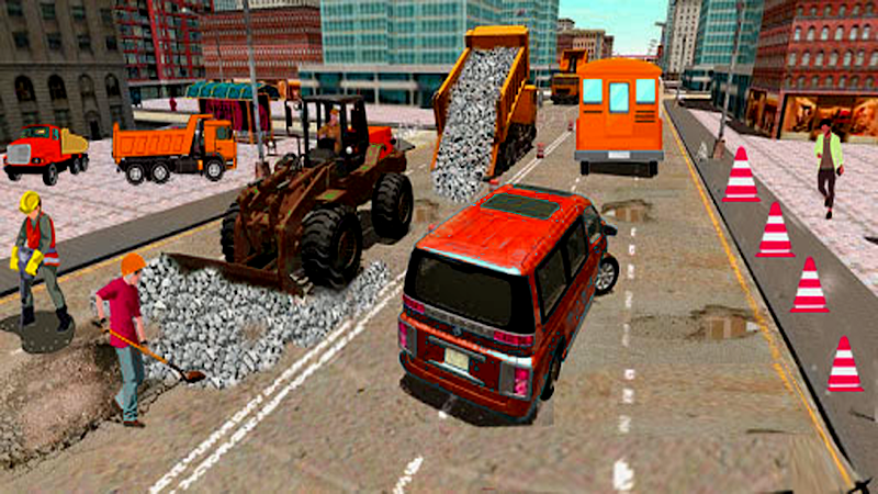 Highway road construction game Captura de pantalla 1