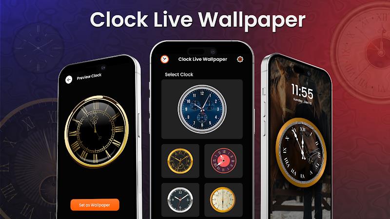 Analog Clock Wallpaper：3DClock Captura de pantalla 1