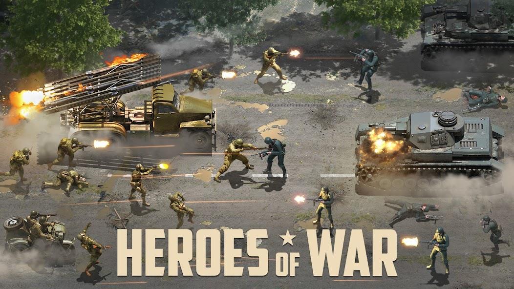 Heroes of War: Idle army game Mod Ảnh chụp màn hình 0