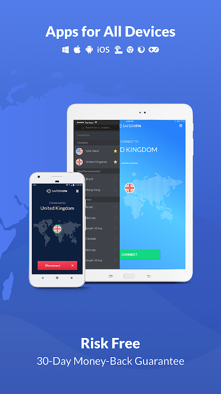 Free VPN Proxy & Hotspot WiFi security - SaferVPN应用截图第2张