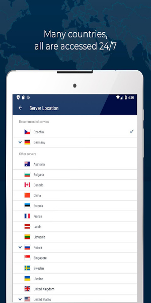 Fast VPN proxy servers with no logs - RUSVPN Tangkapan skrin 0