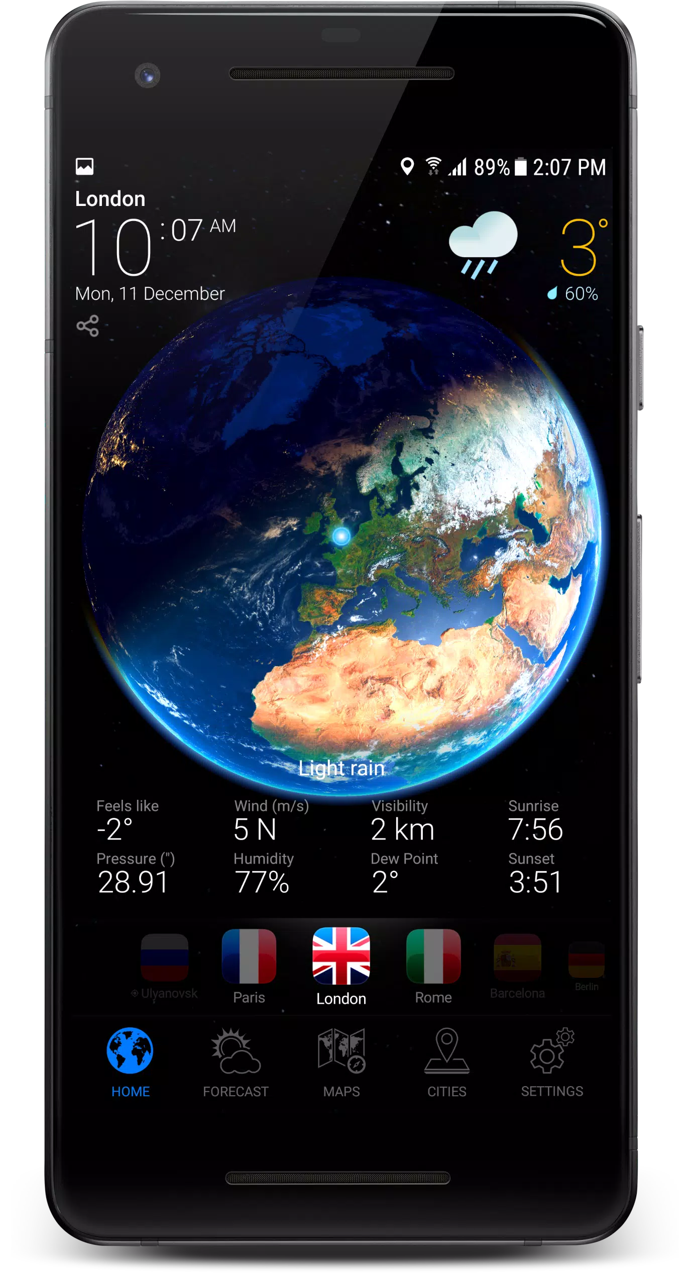 3D EARTH PRO - local forecast Скриншот 0