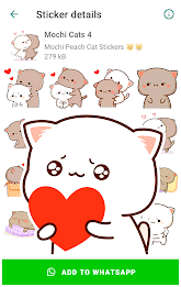 Mochi Cat Stickers for WhatsAp স্ক্রিনশট 0