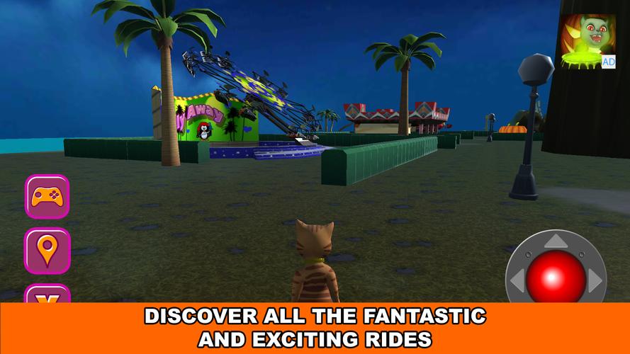 Halloween Cat Theme Park 3D Zrzut ekranu 2