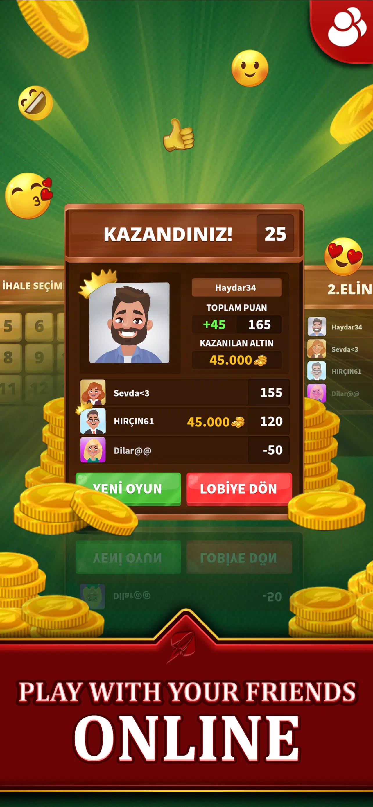 Spades - Batak Online HD Screenshot 3