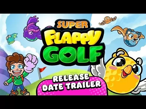 ターゲットに向かってダイブするキャラクターを写した『Super Flappy Golf』のゲームプレイ映像