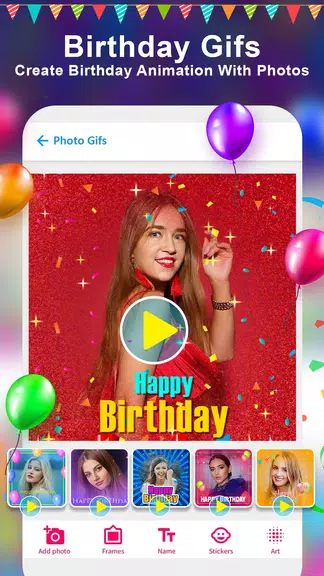 Birthday Photo Frame Maker App Ảnh chụp màn hình 1