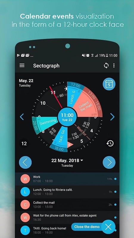 Sectograph ภาพหน้าจอ 1