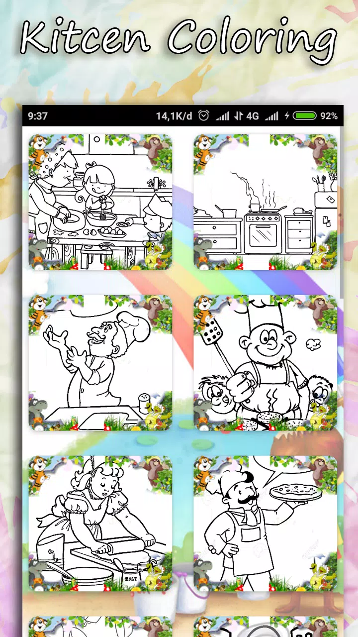 Coloring Kitchen Cooking page Schermafbeelding 2