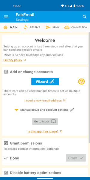 FairEmail, privacy aware email Captura de pantalla 0