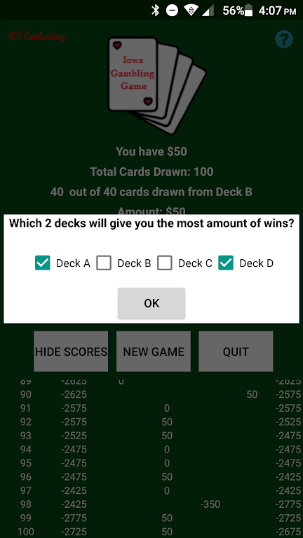 Iowa Gambling Game: Decision Making With Cards Tangkapan skrin 2