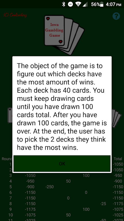 Iowa Gambling Game: Decision Making With Cards Tangkapan skrin 1