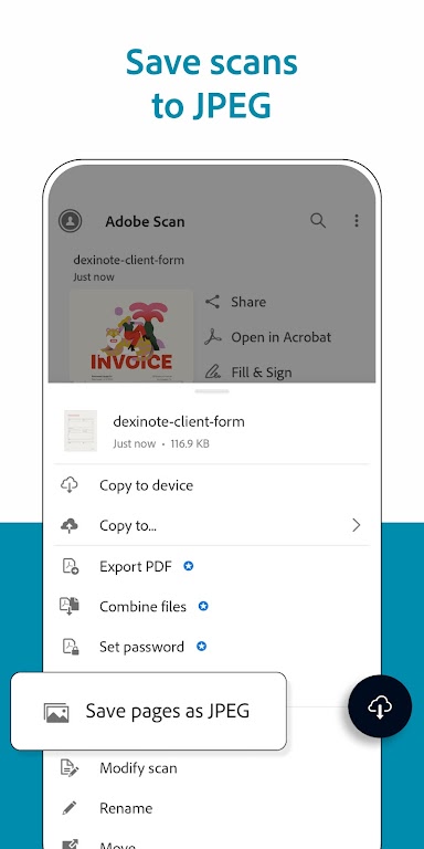 Adobe Scan: PDF Scanner, OCR Capture d'écran 3