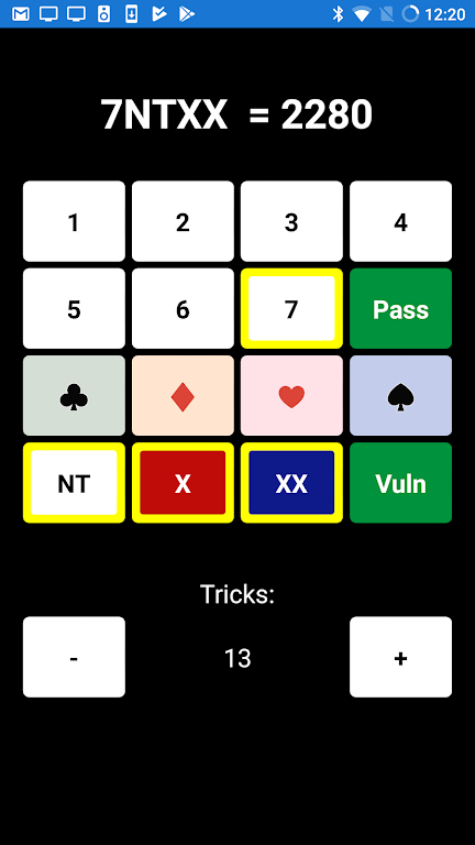 Bridge Scoring Helper স্ক্রিনশট 1