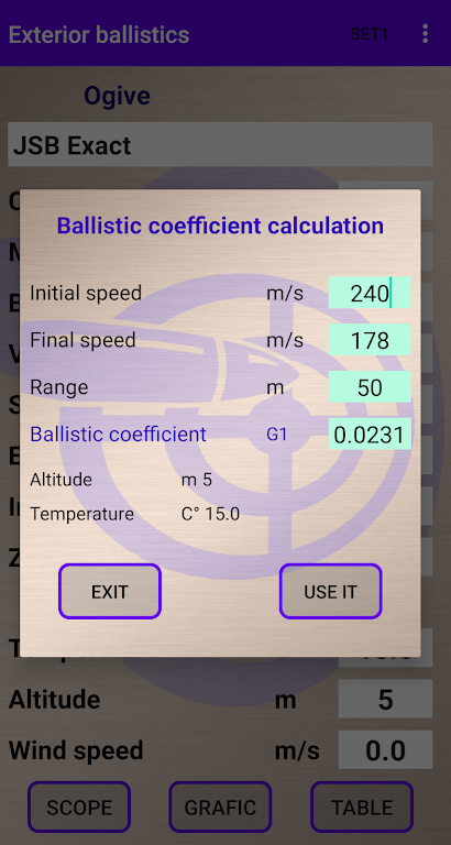 External ballistics calculator Capture d'écran 3