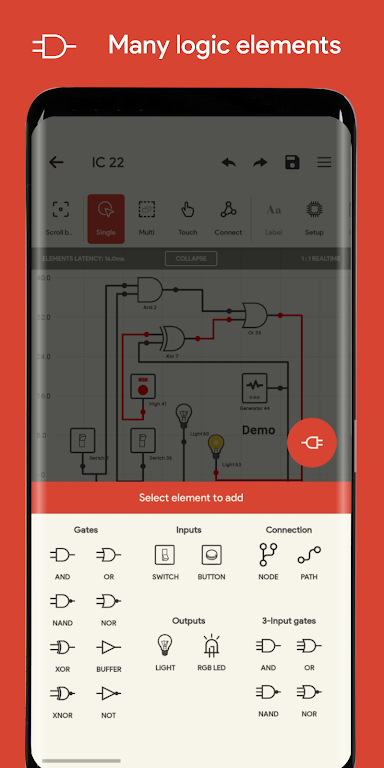 Schermata Logic Circuit Simulator Pro Mod 2