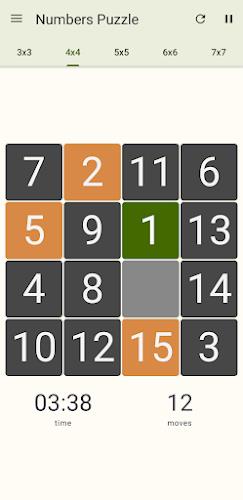 15 Number puzzle sliding game 스크린샷 0