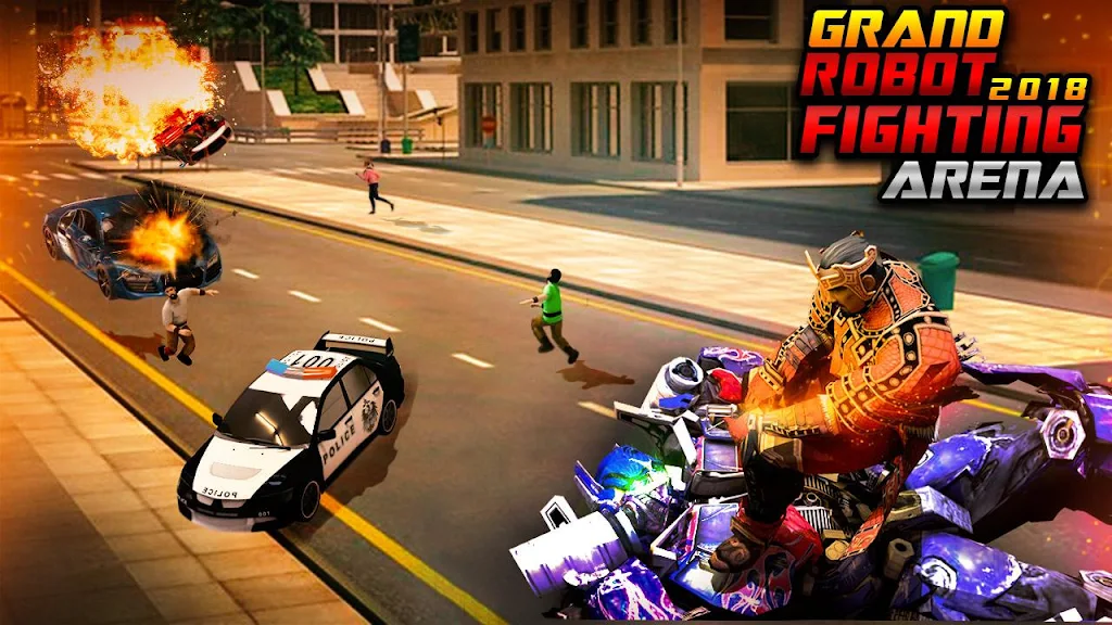 Futuristic Robot City Fighting 3D Game Captura de pantalla 3