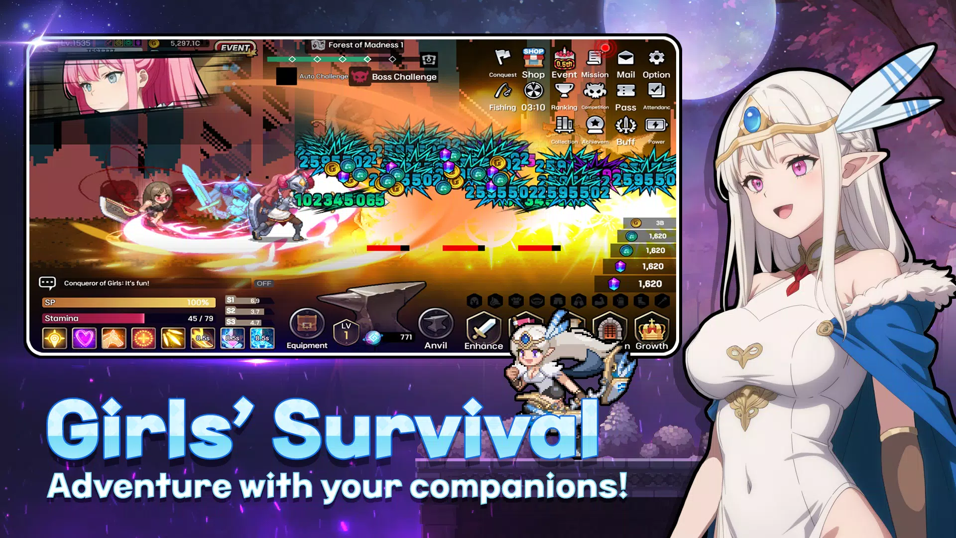 Conquest Girls: AFK Idle RPG Schermafbeelding 2