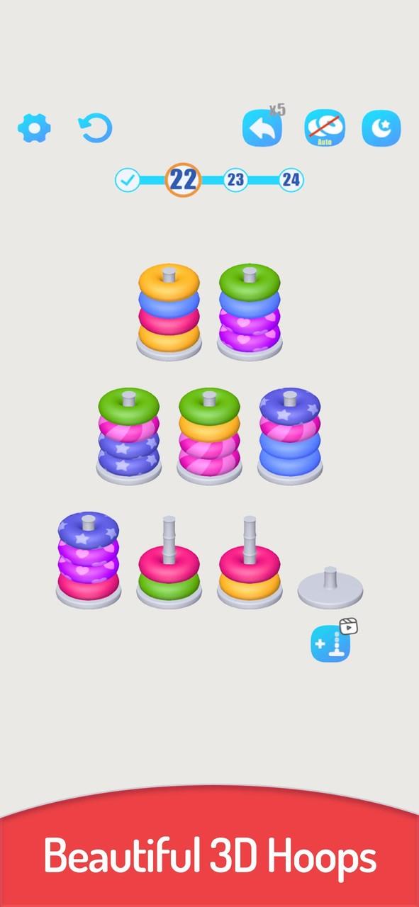 3D Color Sort Hoop Stack Schermafbeelding 2