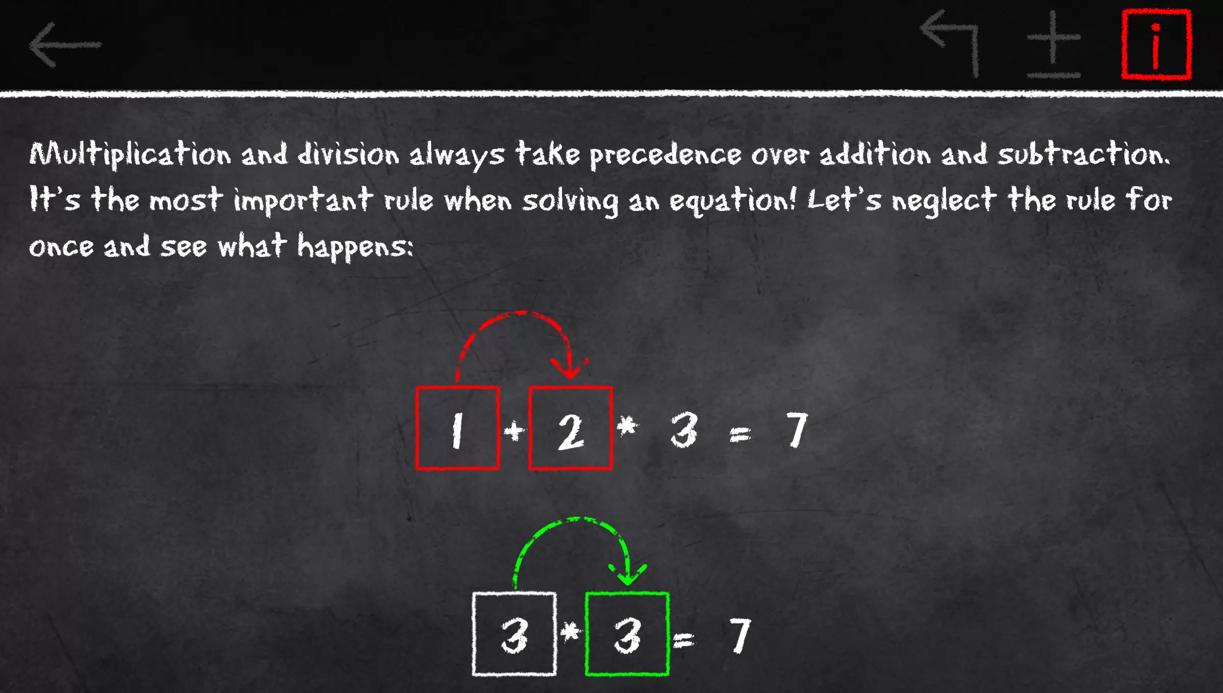 x=1: Learn to solve equations Screenshot 2