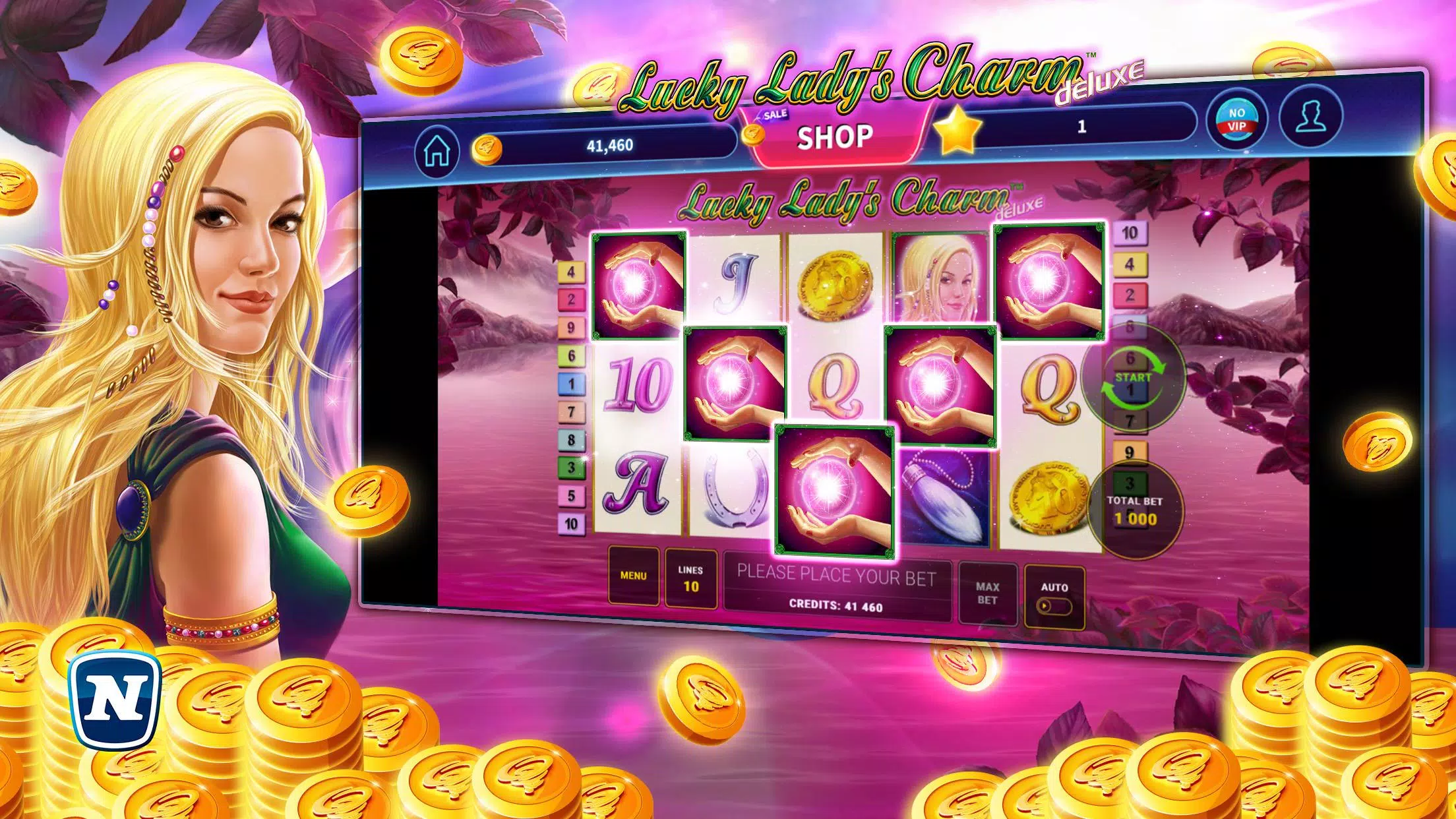 Lucky Lady's Charm Deluxe Slot Captura de pantalla 0