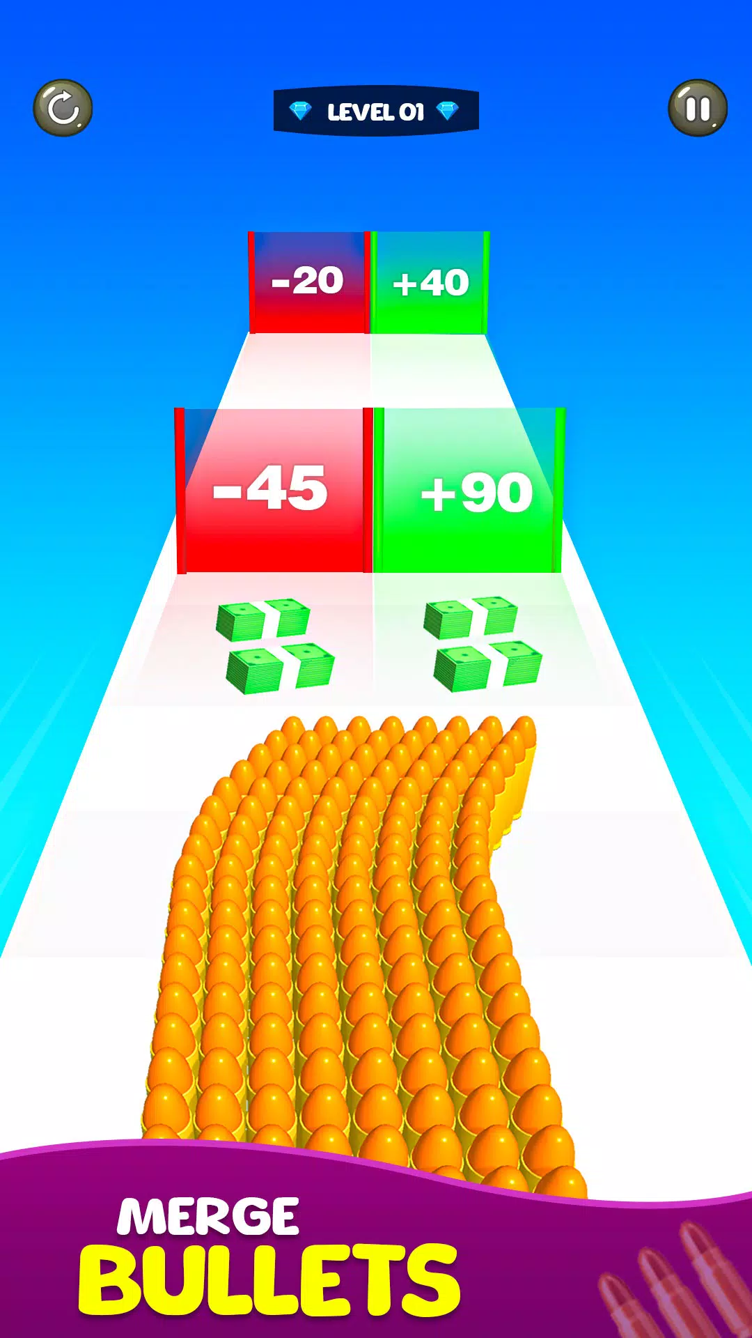 Merge Bullet Army Game Run 3D Скриншот 0