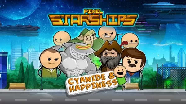 Pixel Starships revela a colaboração de cianeto e felicidade, apresentando personagens peculiares e humor.