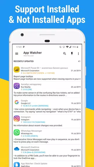 App Watcher: Check Update ဖန်သားပြင်ဓာတ်ပုံ 2