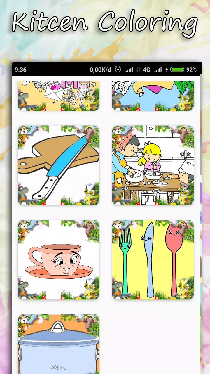 Coloring Kitchen Cooking page Schermafbeelding 1