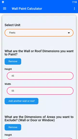 Wall Paint Calculator स्क्रीनशॉट 0