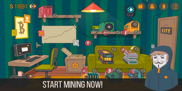 Bitcoin miner: Idle Simulator 스크린샷 0