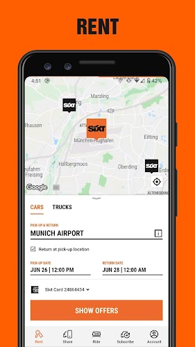 SIXT. rent. share. ride. plus. Capture d'écran 1