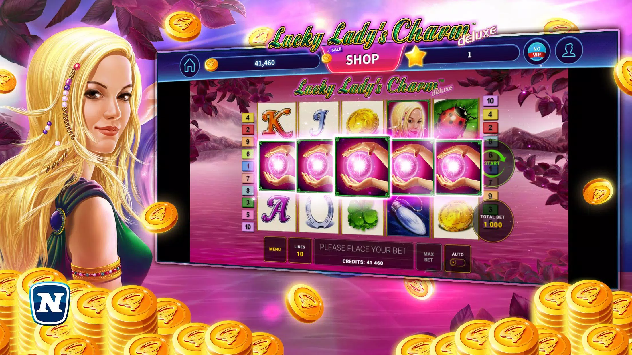 Lucky Lady's Charm Deluxe Slot Captura de pantalla 2