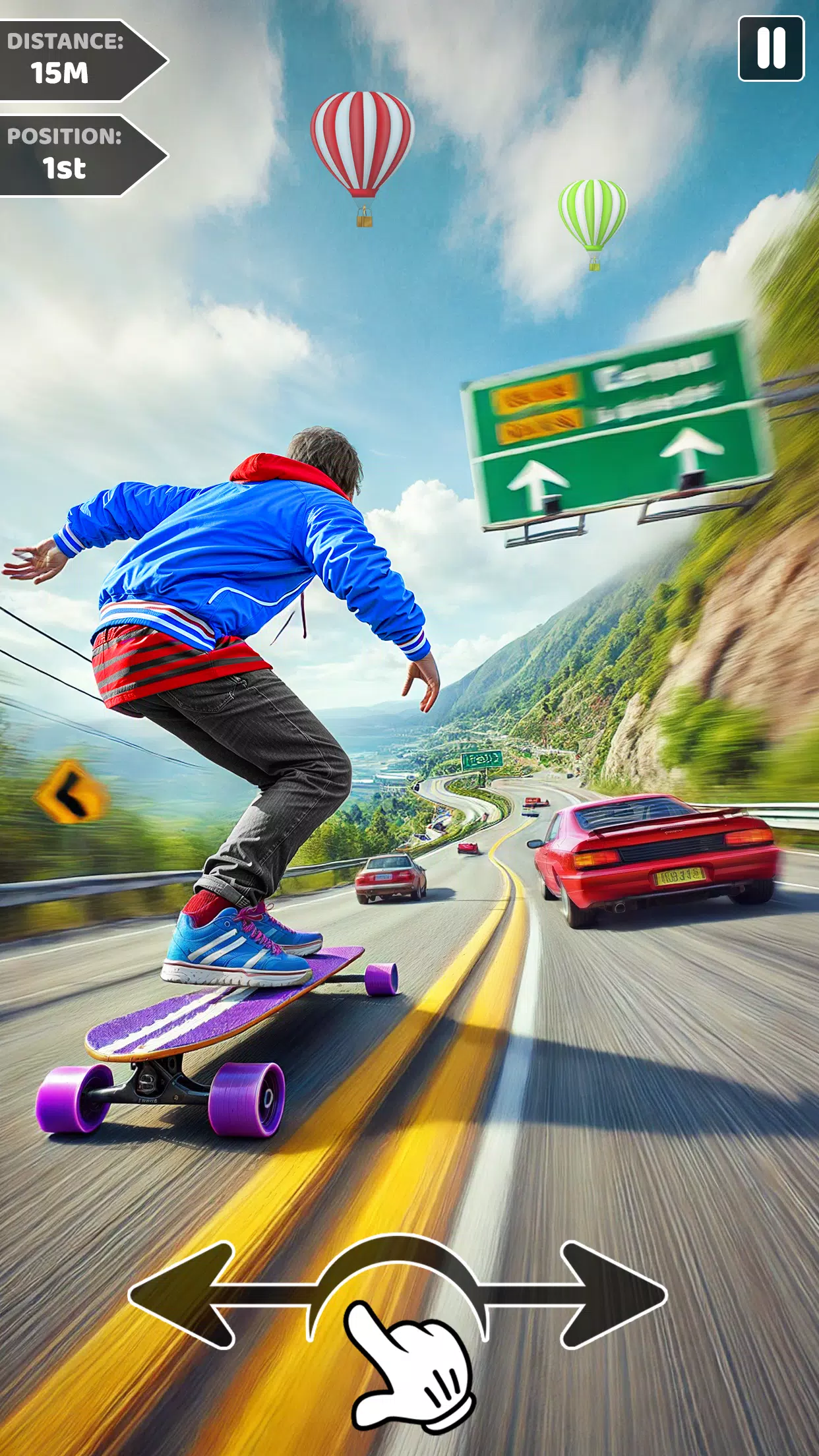 Downhill Skateboarding Game Captura de tela 0