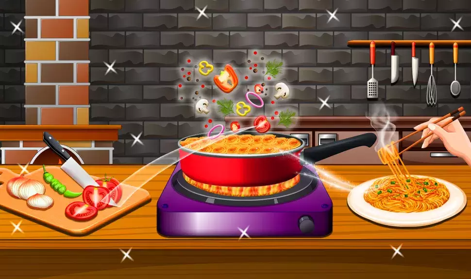 Crispy Noodles Cooking Game Tangkapan skrin 1