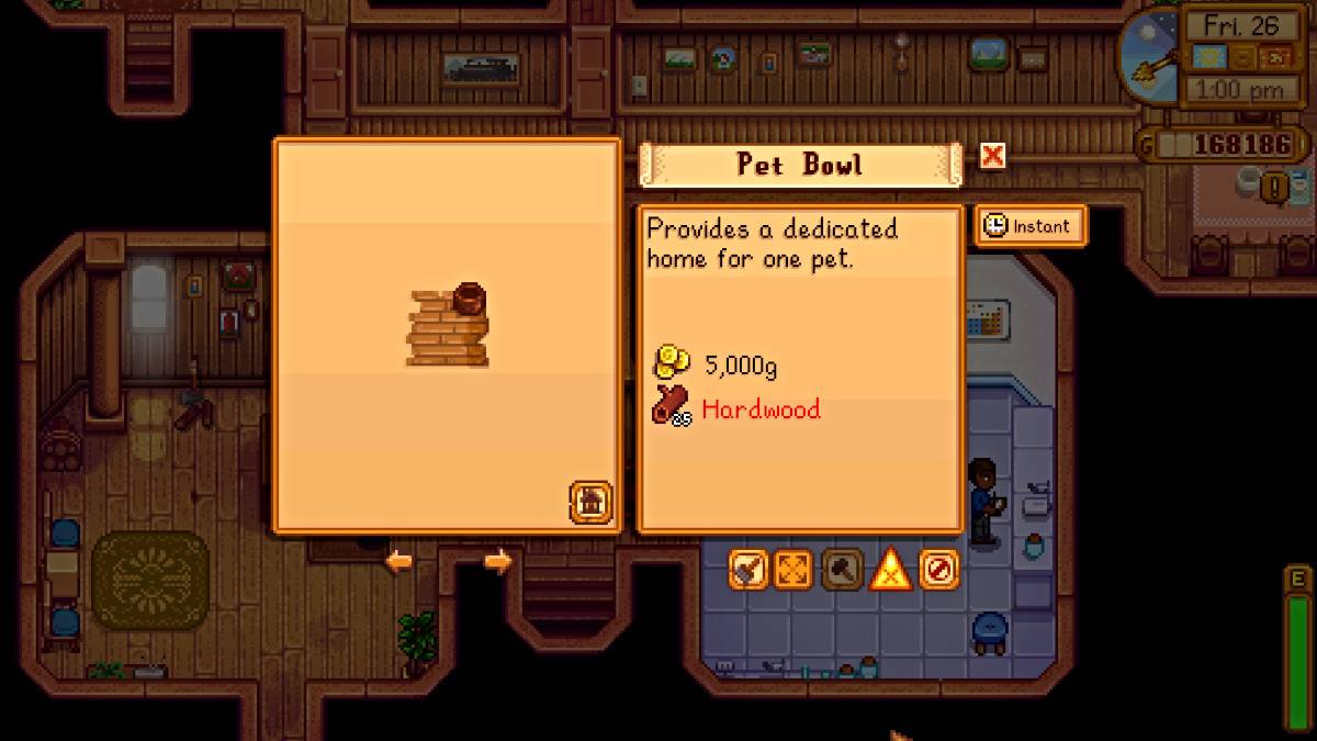 Stardew Valley'deki Robin's Shop'ta Pet Bowl