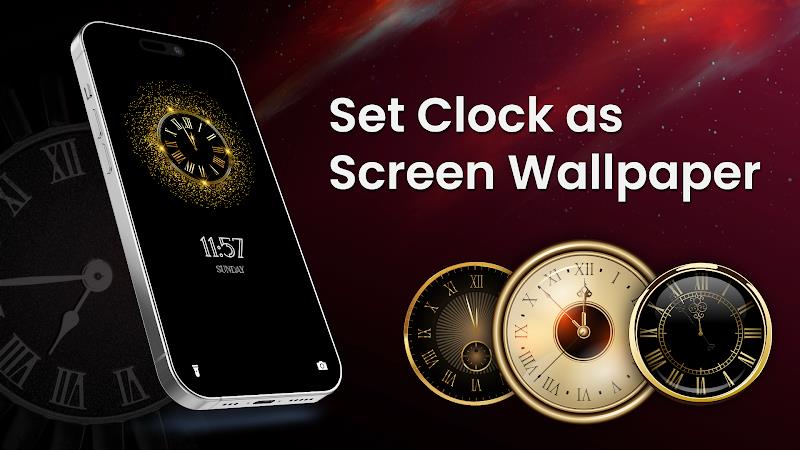 Analog Clock Wallpaper：3DClock ဖန်သားပြင်ဓာတ်ပုံ 3