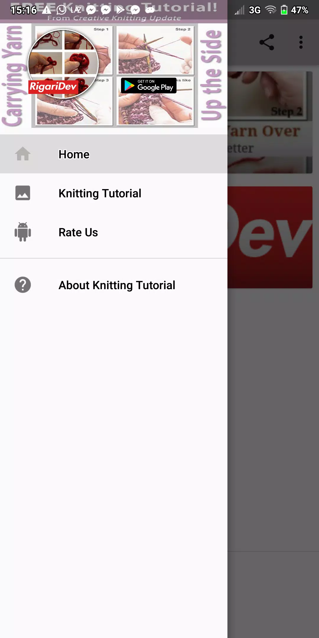 Knitting Tutorial Zrzut ekranu 0