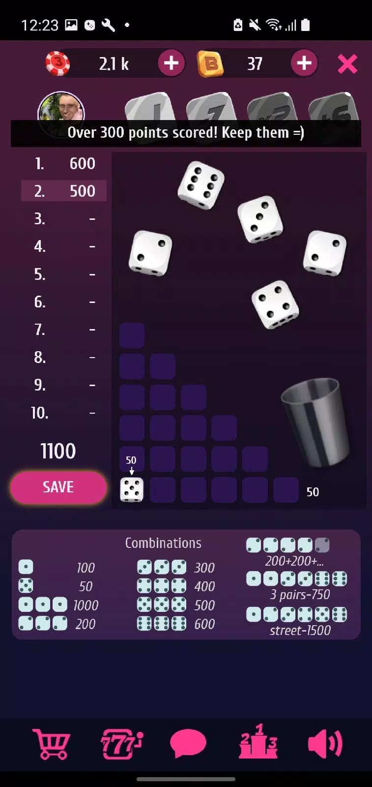 Farkle Pro - 10000 dice game Ekran Görüntüsü 1