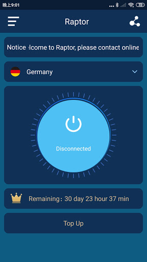 RaptorVPN स्क्रीनशॉट 0