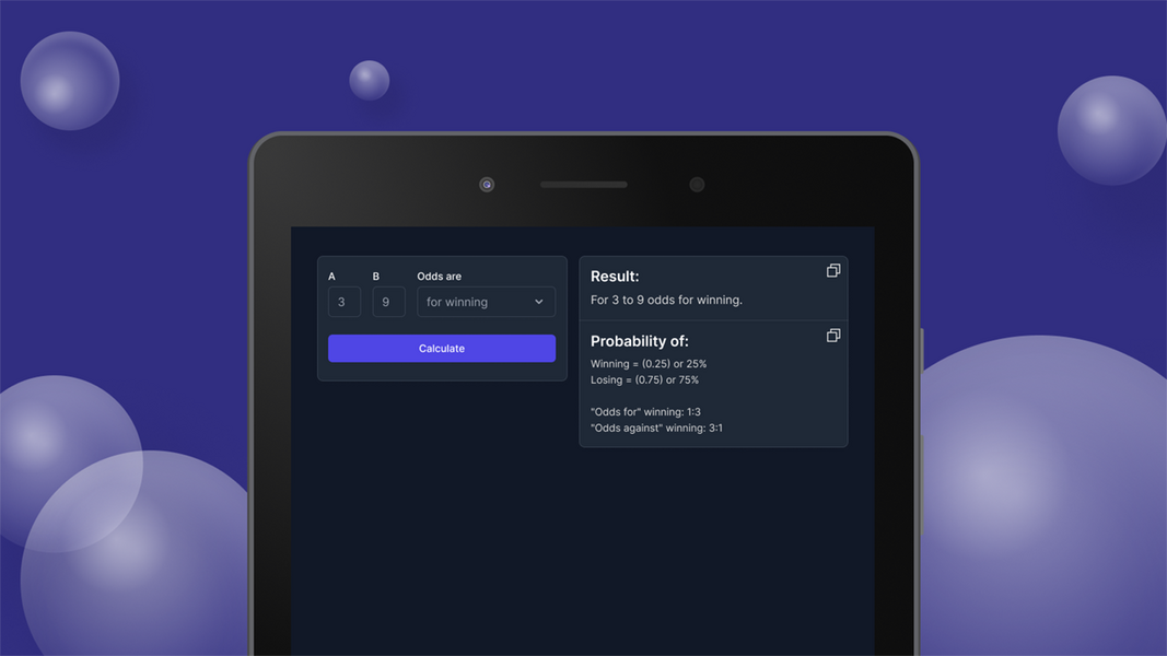 Odds Probability Calculator Ảnh chụp màn hình 0