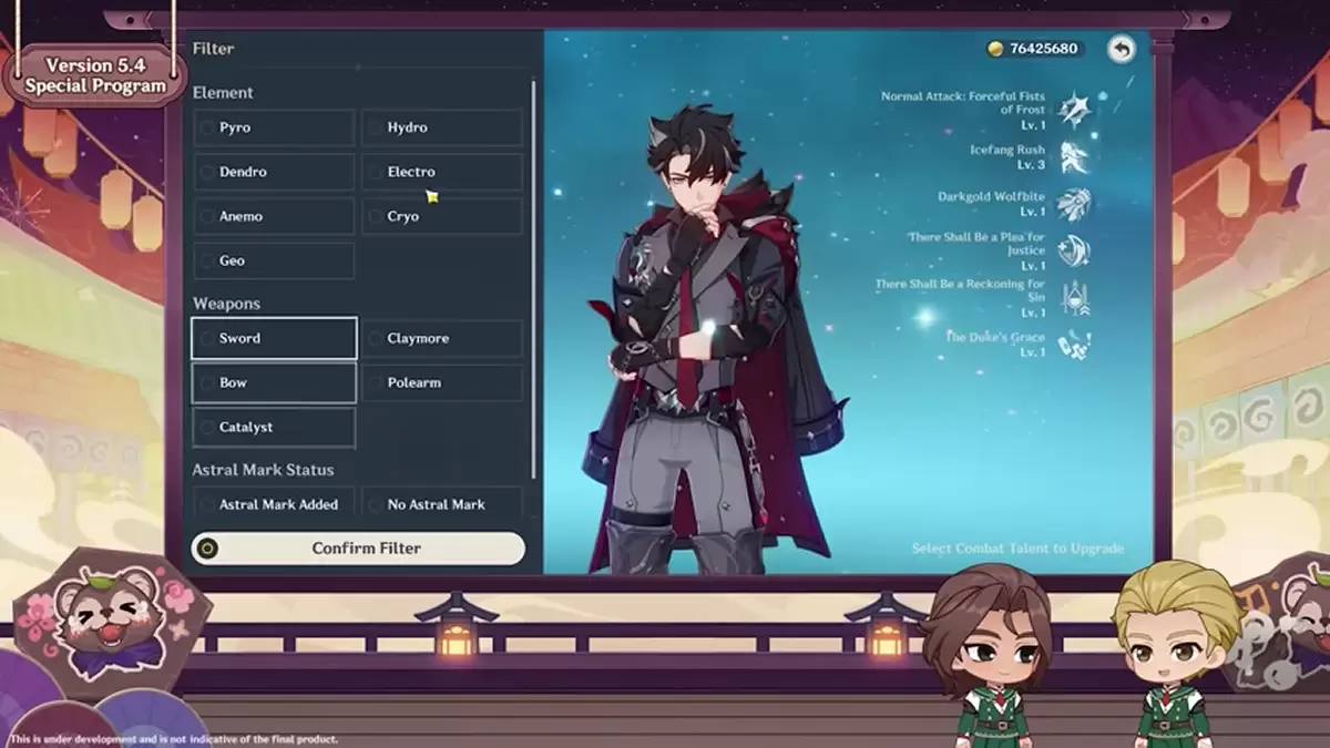 Updated Character List