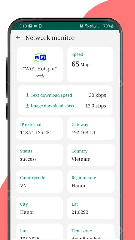 WiFi, 5G, 4G, 3G H+ speed test 스크린샷 1